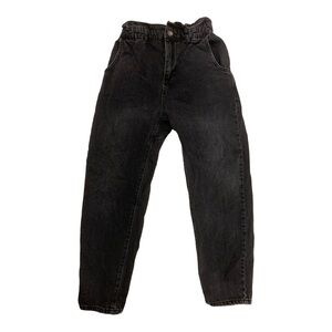 Zara Women's Black High waisted Paperbag Denim Jeans Size S